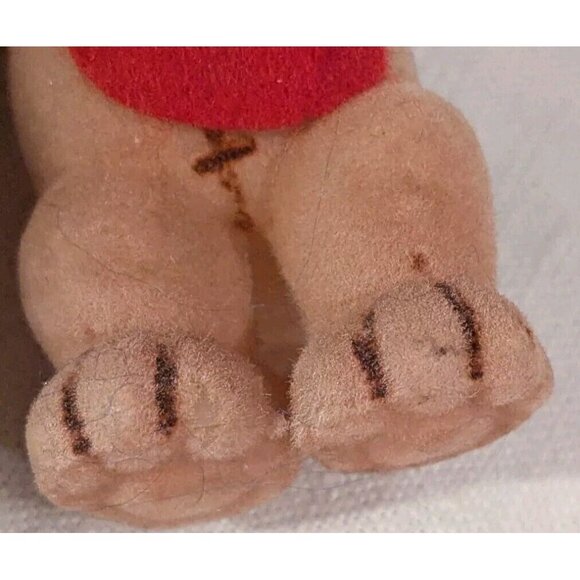 2 Flocked Bears Christmas Ornaments Kitschy Fuzzy Anthropomorphic Teddy Set Vtg - Picture 8 of 12